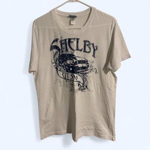 Ford t-shirt unisex L white Shelby GT500 mustang racing automotive car graphic